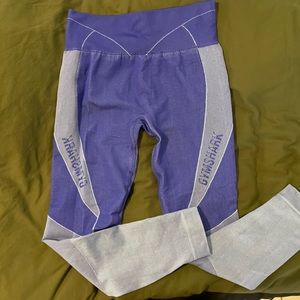 Indigo blue seamless gym shark leggings